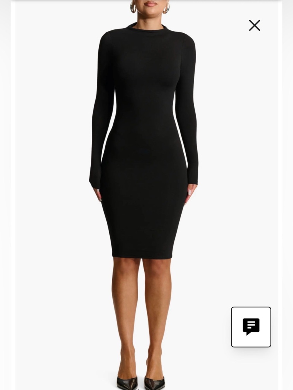 Naked Wardrobe Boat Neck Long Sleeve Black Bodycon Knee Length Dress Sz XL NWOT